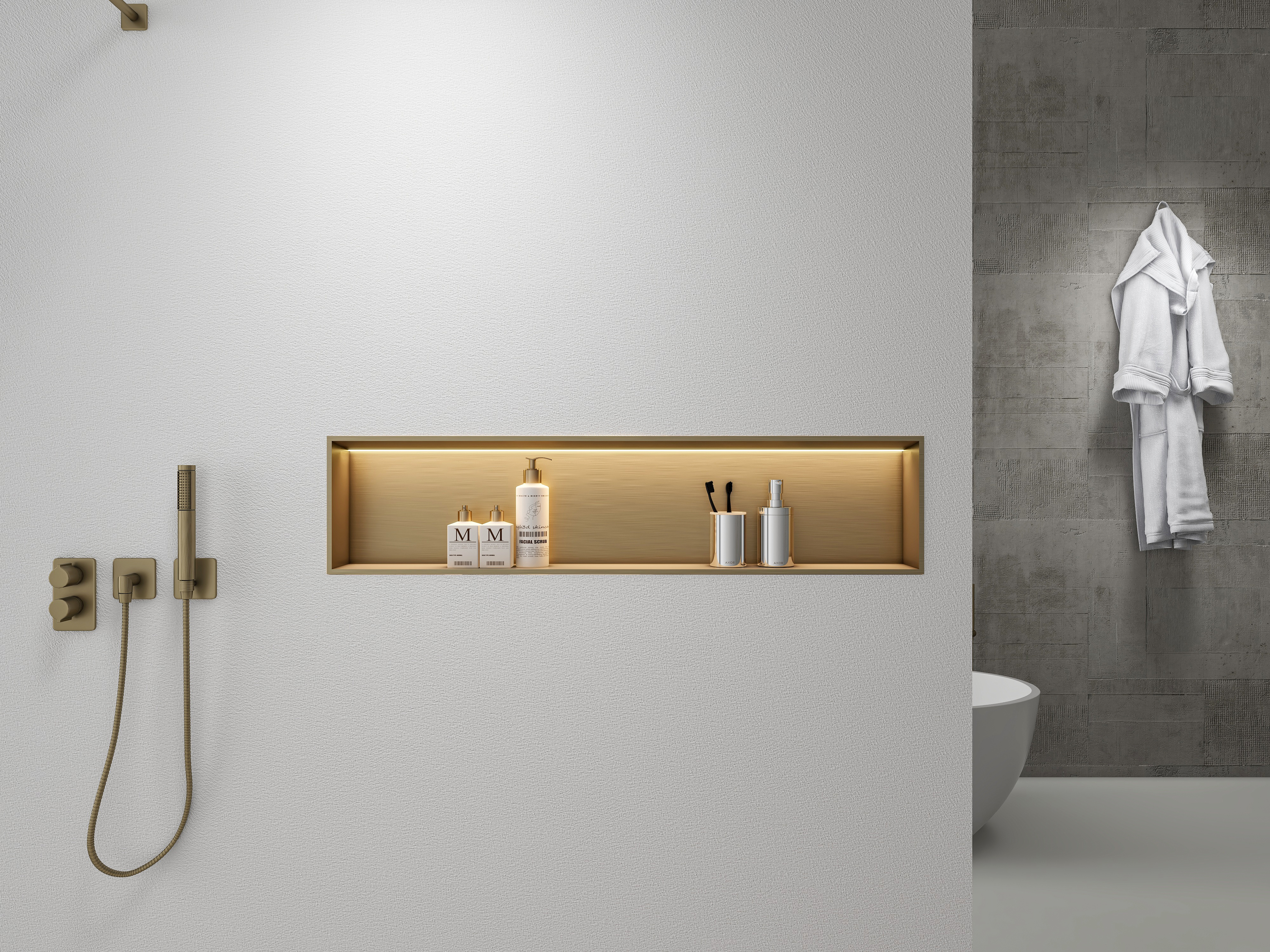 MBK-AF01 横置单层置物壁 龛(带灯)