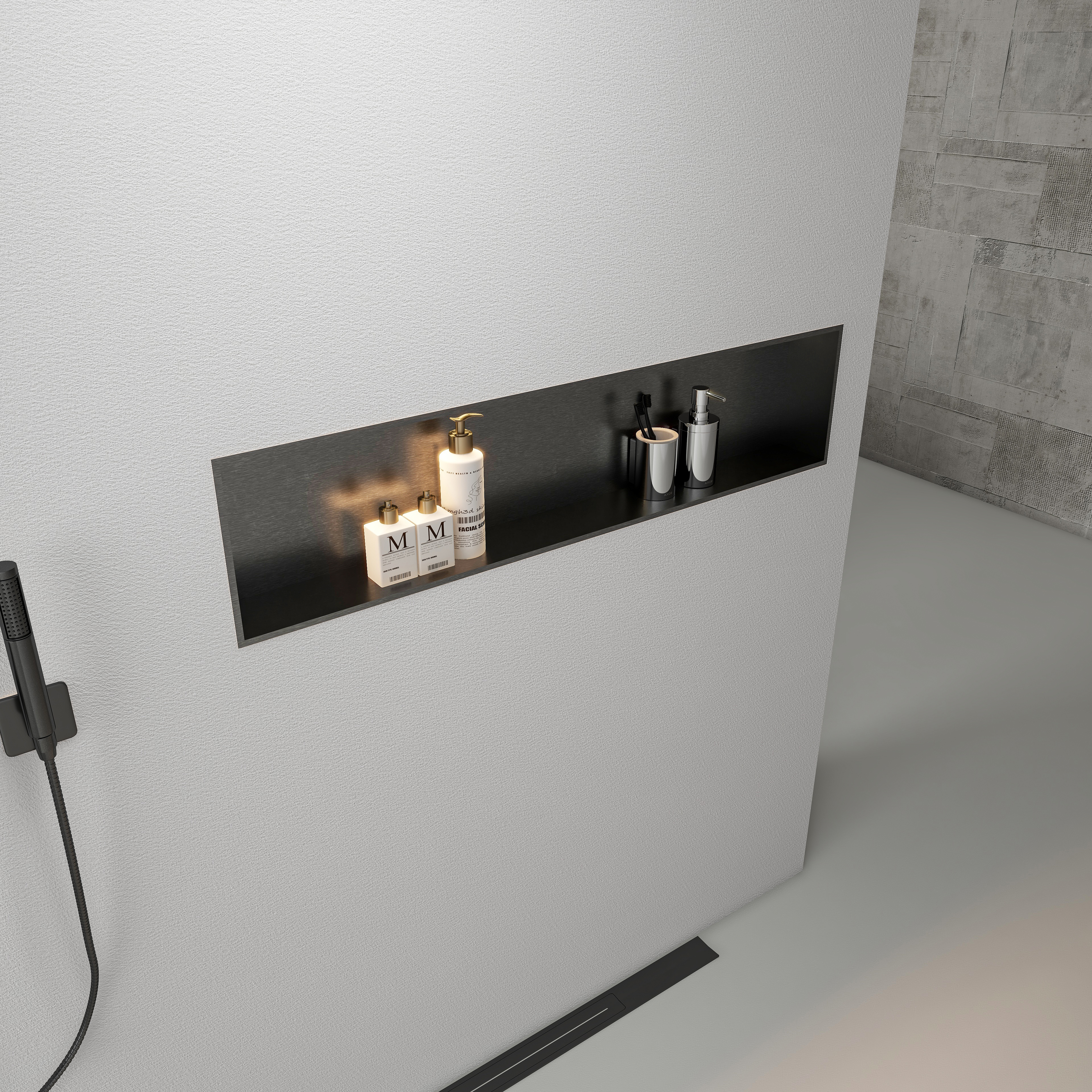 MBK-AF01 横置单层置物壁 龛(带灯)