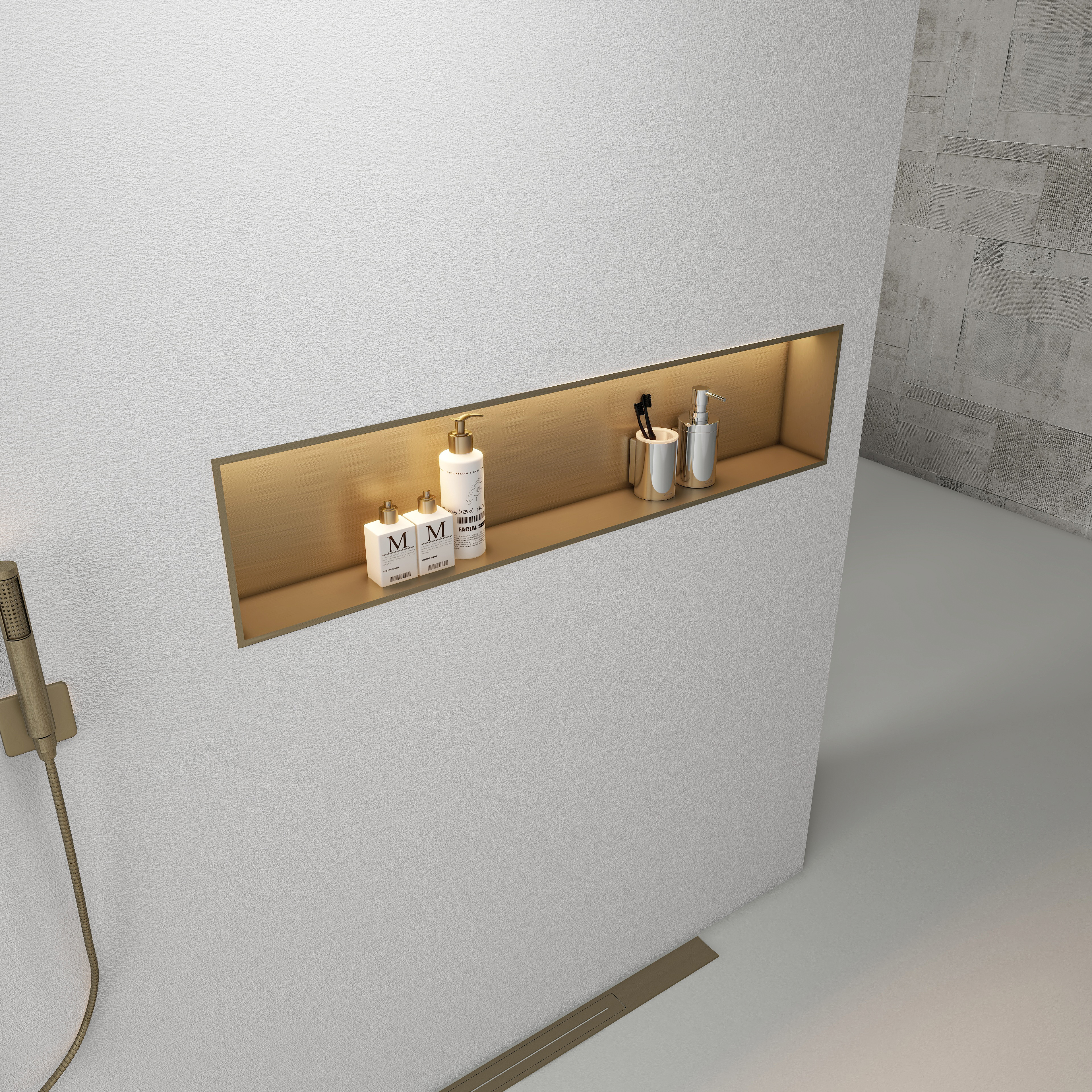 MBK-AF01 横置单层置物壁 龛(带灯)